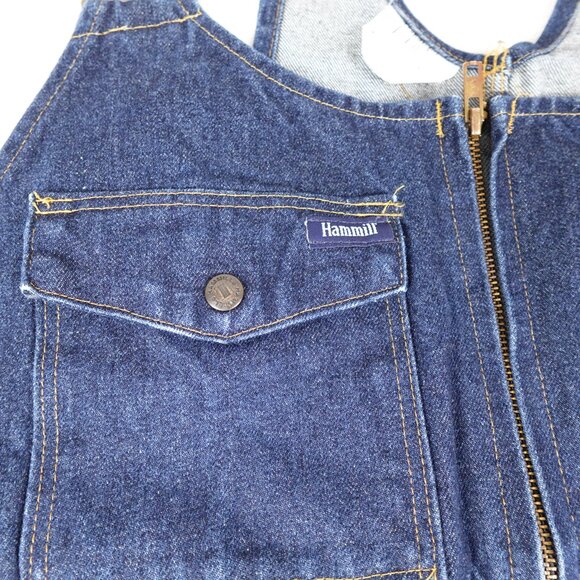 Hammill Heavy Denim Overalls Men's 50R (50x30) 100% Cotton Dark Wash Work Wear - Picture 5 of 13